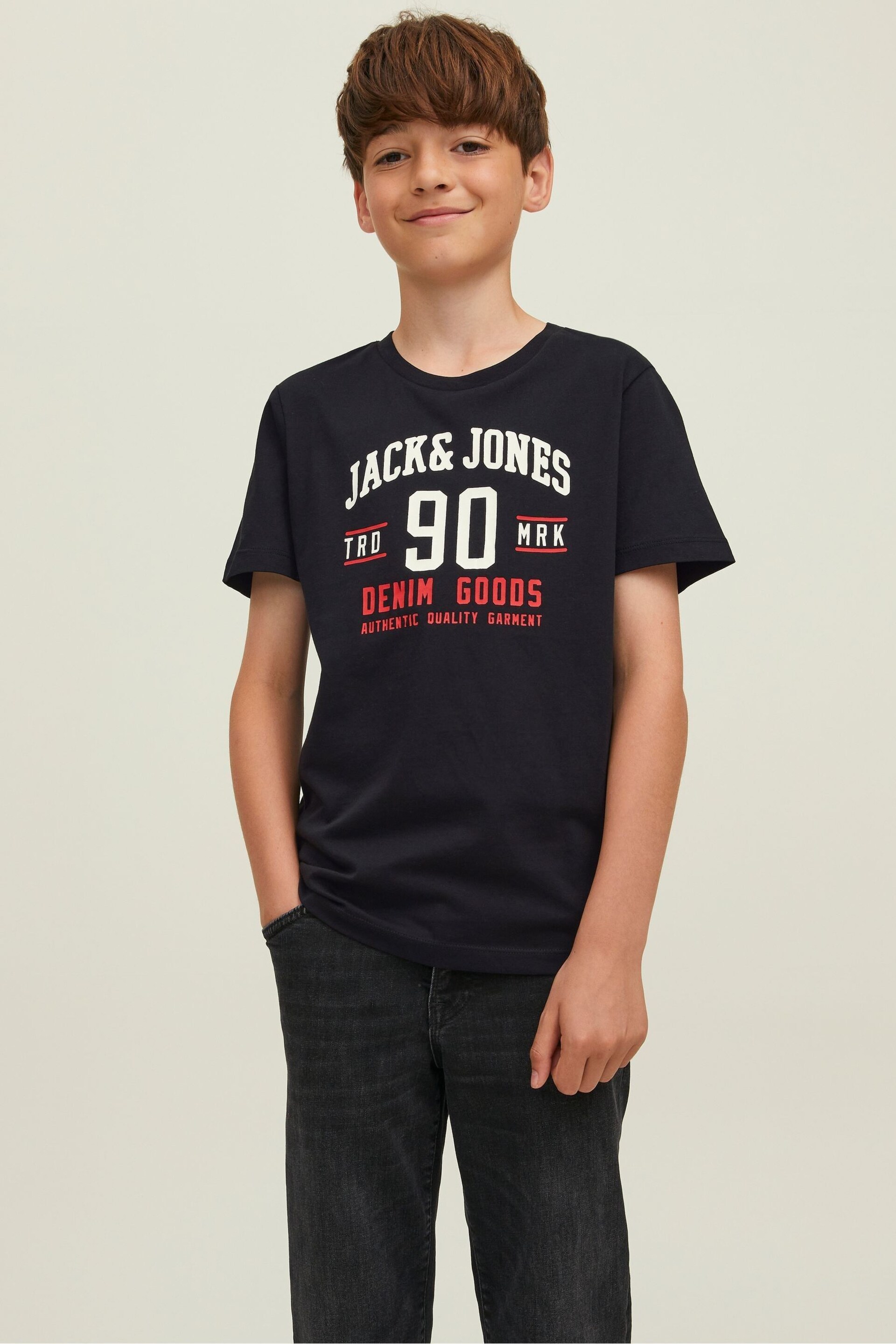 JACK & JONES White 3 Pack Short Sleeve Printed T-Shirts - Image 2 of 4