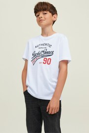 JACK & JONES White 3 Pack Short Sleeve Printed T-Shirts - Image 4 of 4
