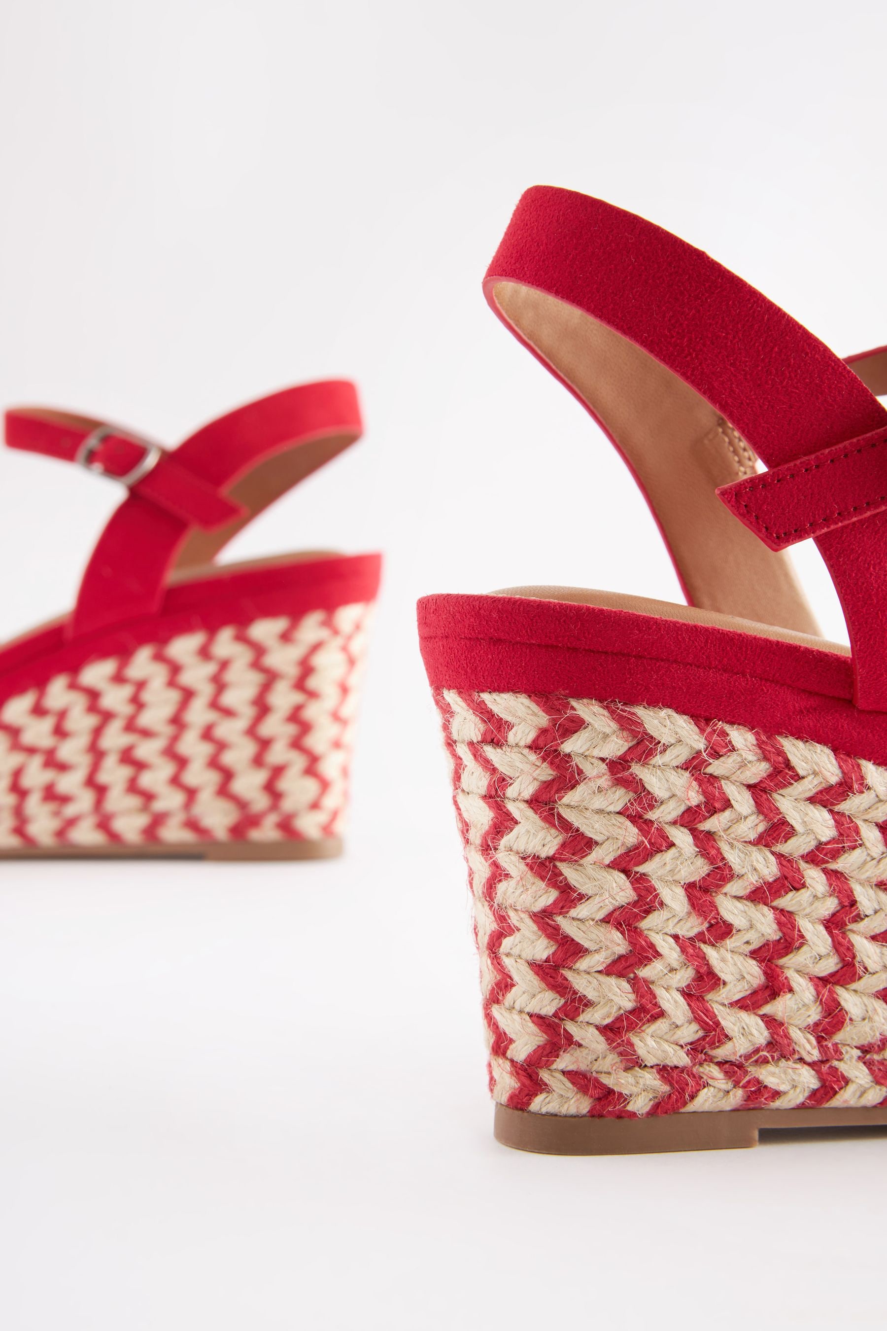 Red wedge shoes uk best sale