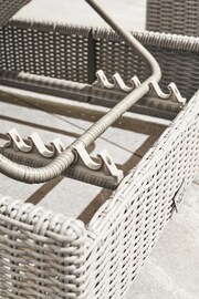 Nova Outdoor Living Grey Rhodes 2 Rattan Effect Sun Loungers with Headrest & Side Table Set - Image 5 of 5