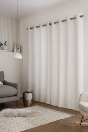 White Next Heavyweight Chenille Eyelet Blackout/Thermal Curtains - Image 3 of 7