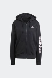 adidas Black Sportswear Essentials Linear Full-Zip French Terry Hoodie - Image 1 of 3