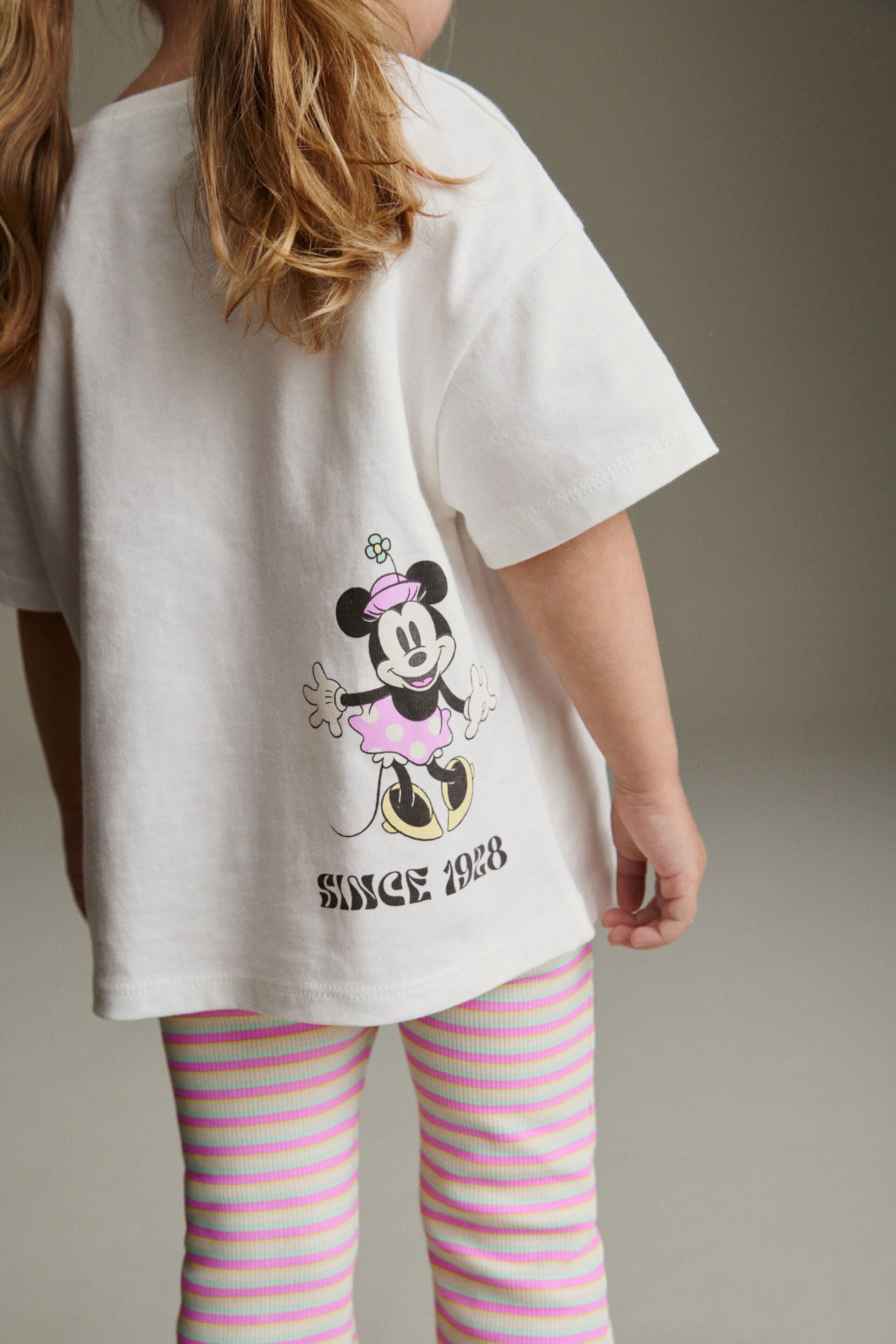 Bright Pink Disney Minnie Mouse T-Shirt and Flare Leggings Set (3mths-7yrs) - Image 6 of 11