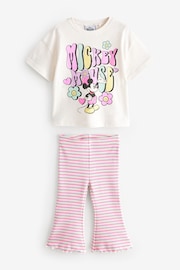 Bright Pink Disney Minnie Mouse T-Shirt and Flare Leggings Set (3mths-7yrs) - Image 8 of 11