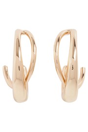 Gold Tone Crossover Hoop Earrings - Image 4 of 4