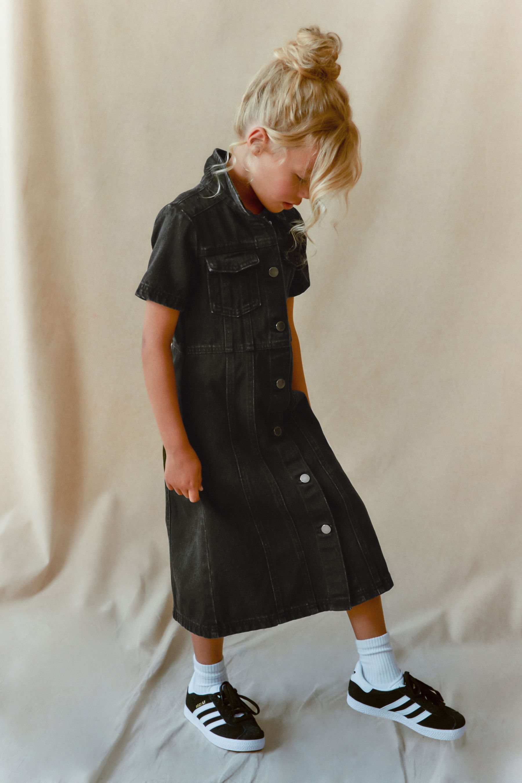 Fitted denim dress uk cheap