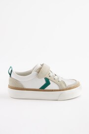 White/Green Standard Fit (F) Touch Fastening Chevron Trainers - Image 3 of 9