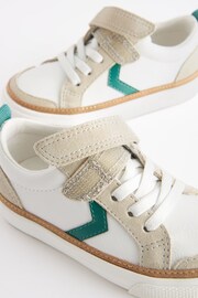 White/Green Standard Fit (F) Touch Fastening Chevron Trainers - Image 5 of 9