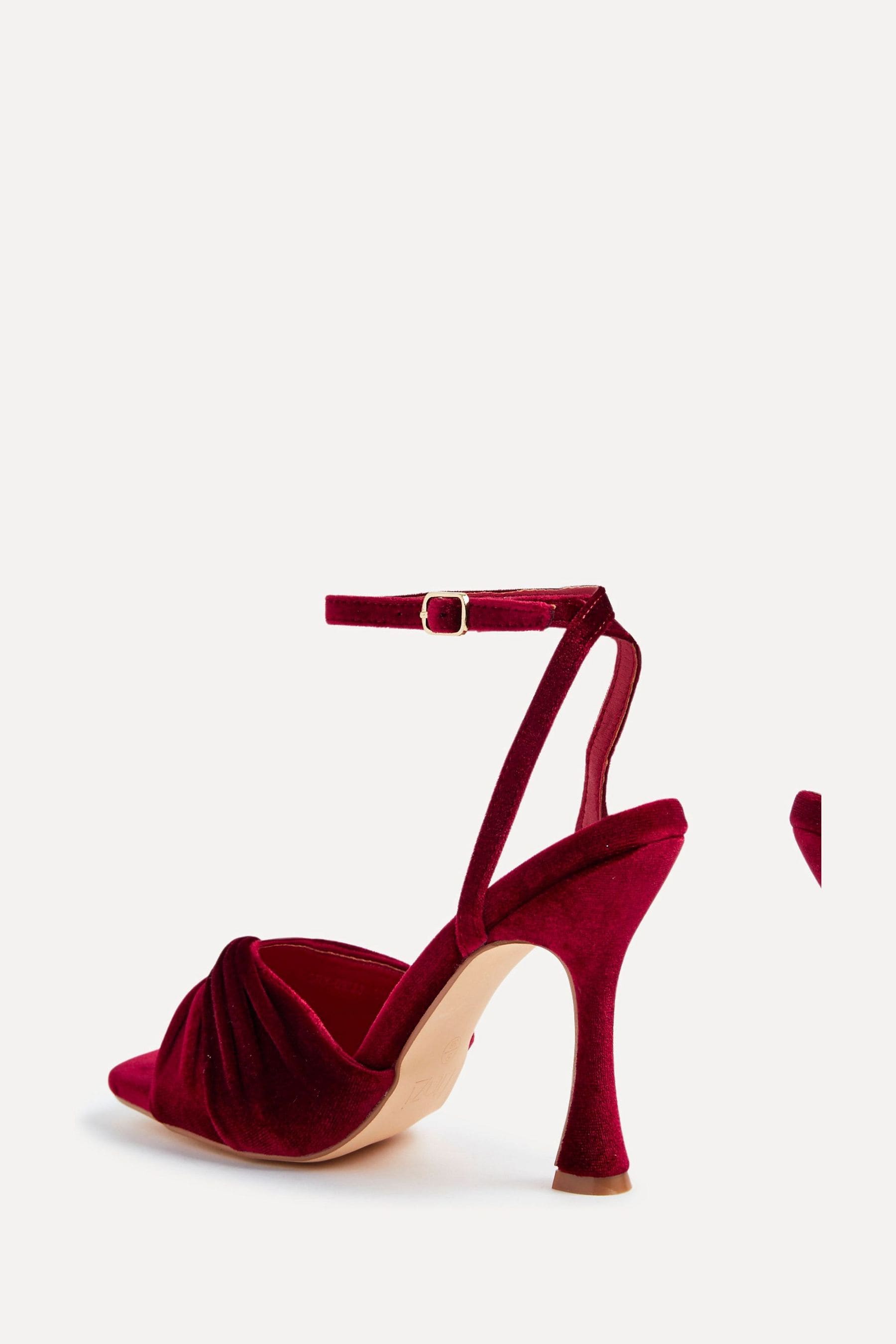 Linzi Burgundy Red Emery Velvet Stiletto Heeled Sandals
