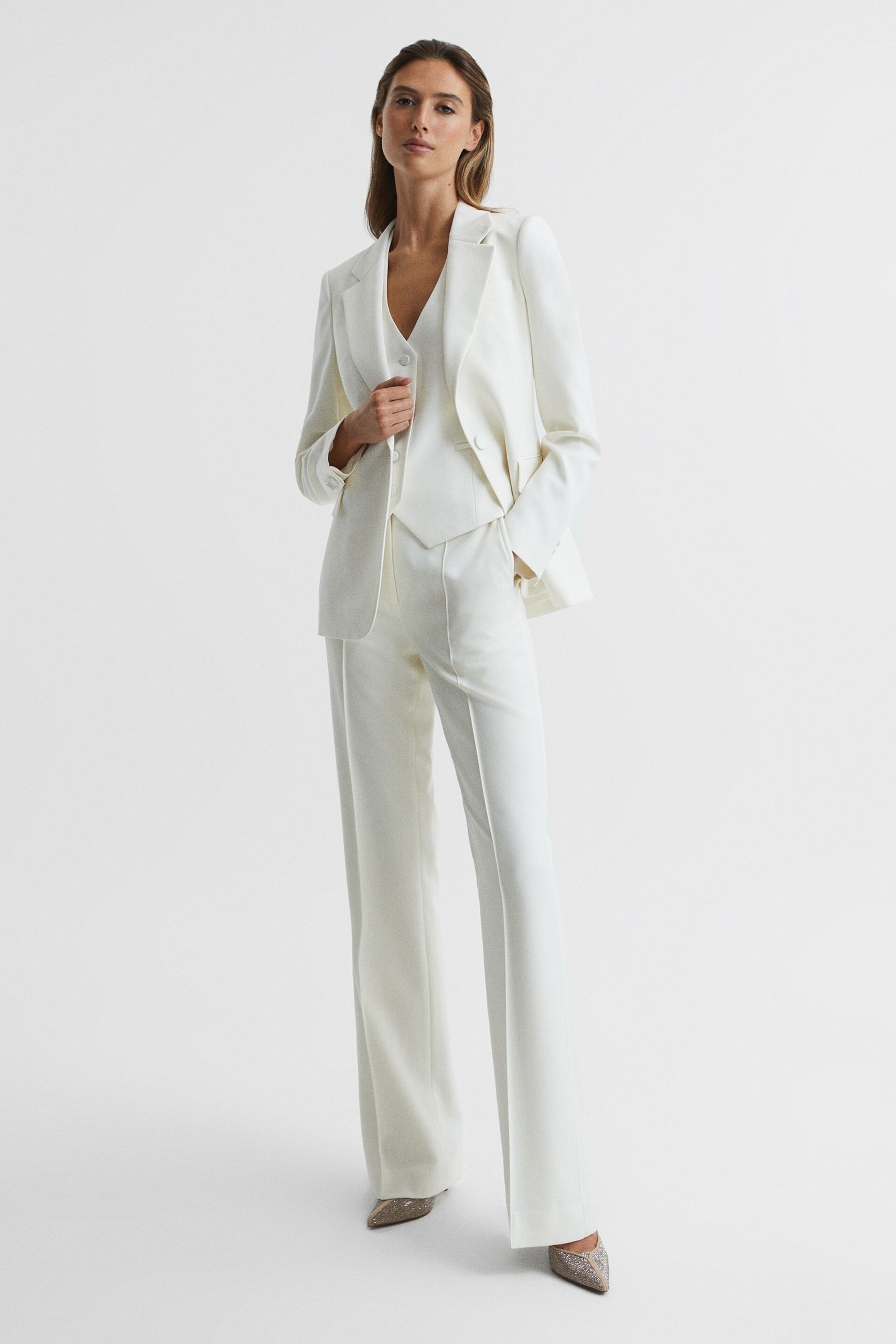 Reiss White Taite Tuxedo Blazer - Image 3 of 7