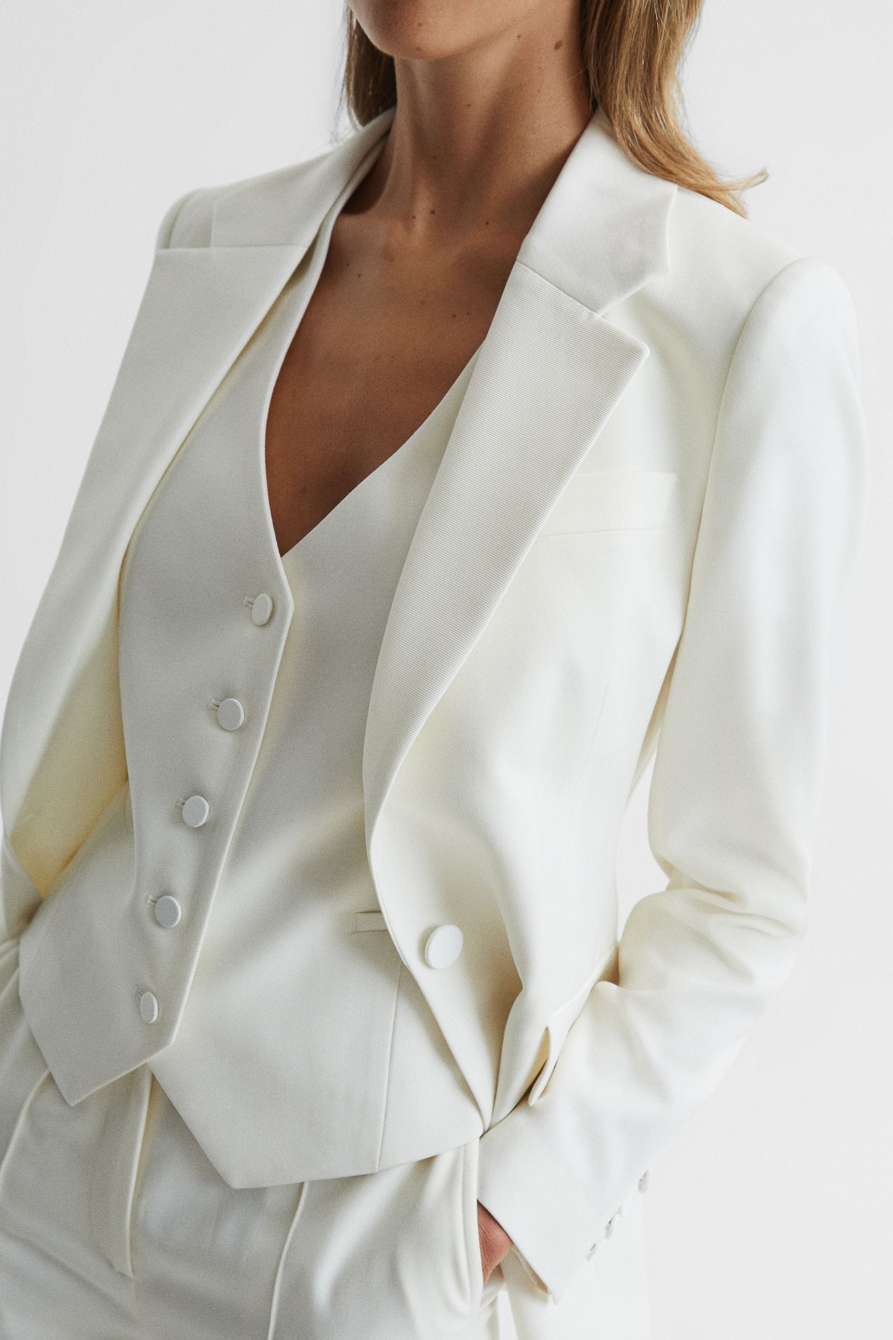 Buy Reiss White Taite Tuxedo Blazer from Next Luxembourg