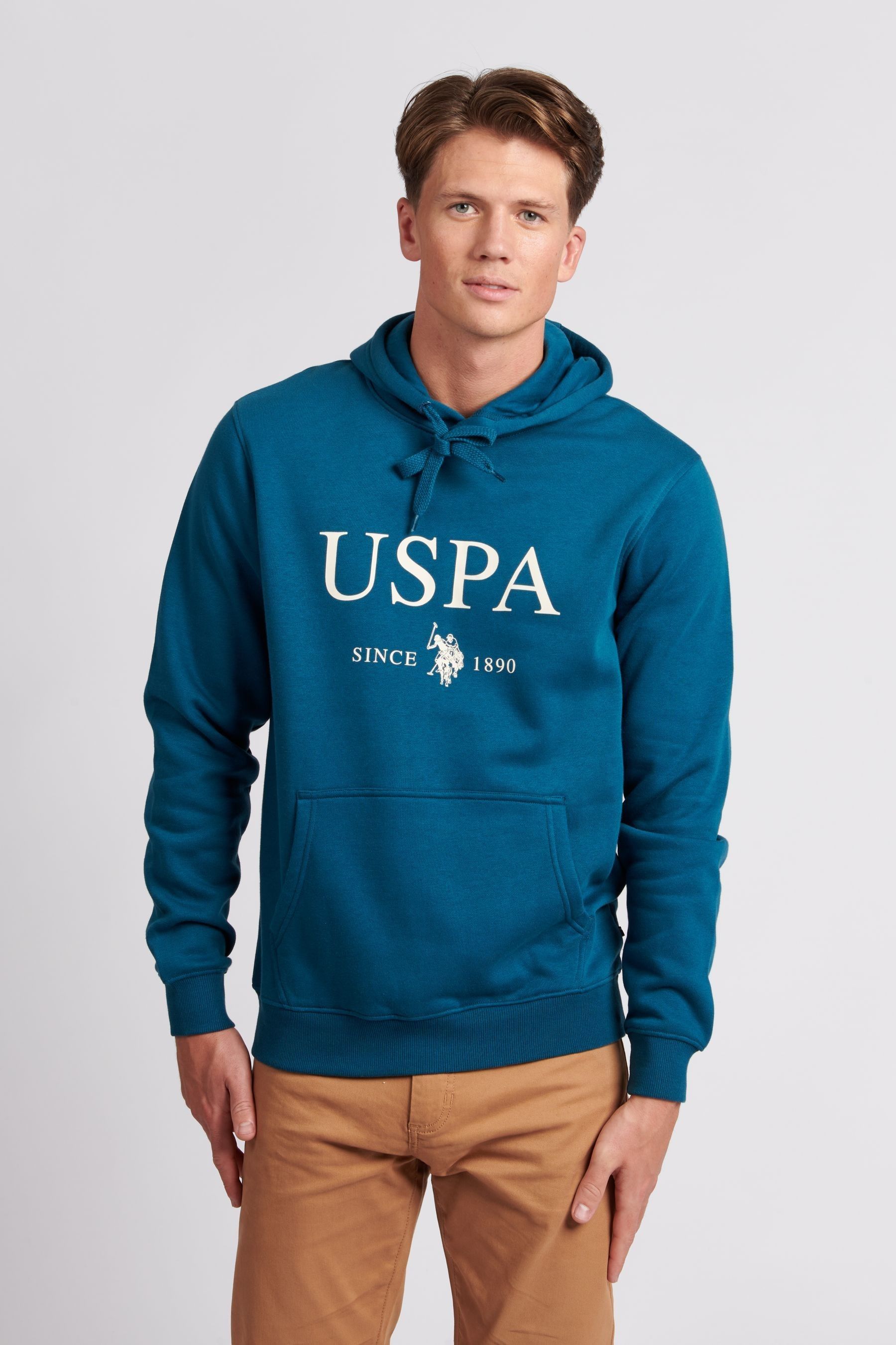 Buy U.S. Polo Assn. Mens Legion Blue UPSA Since 1890 Hood Sweatshirt from Next Luxembourg