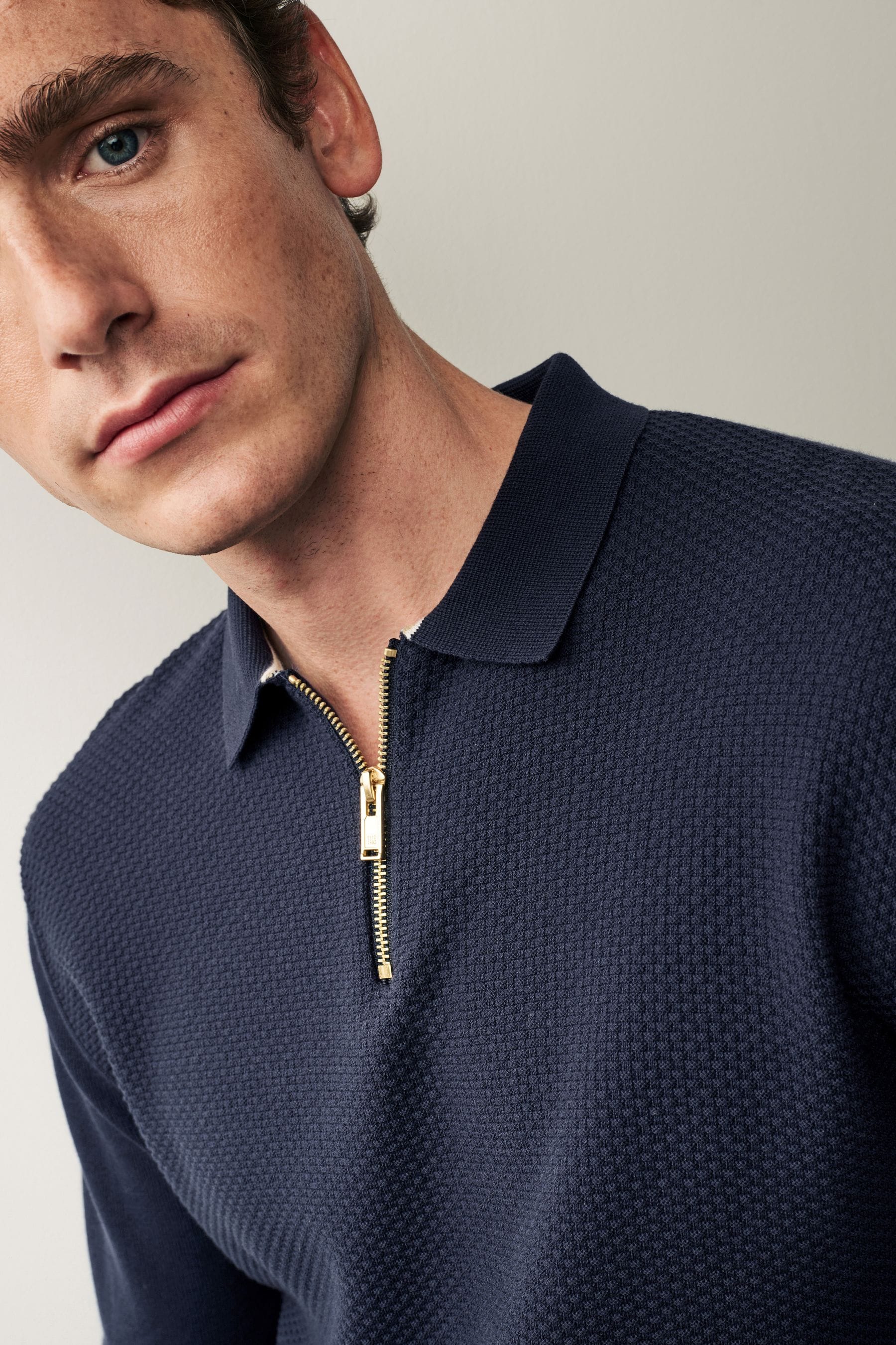 Knitted zip polo outlet