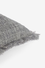 Grey 50 x 50cm Harlston Textured Fringe Cushion - Image 5 of 5