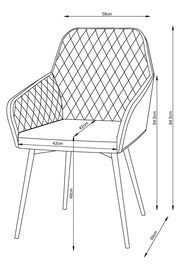Set of 2 Soft Velvet Mid Grey Black Leg Hamilton Arm Dining Chairs - Image 9 of 9