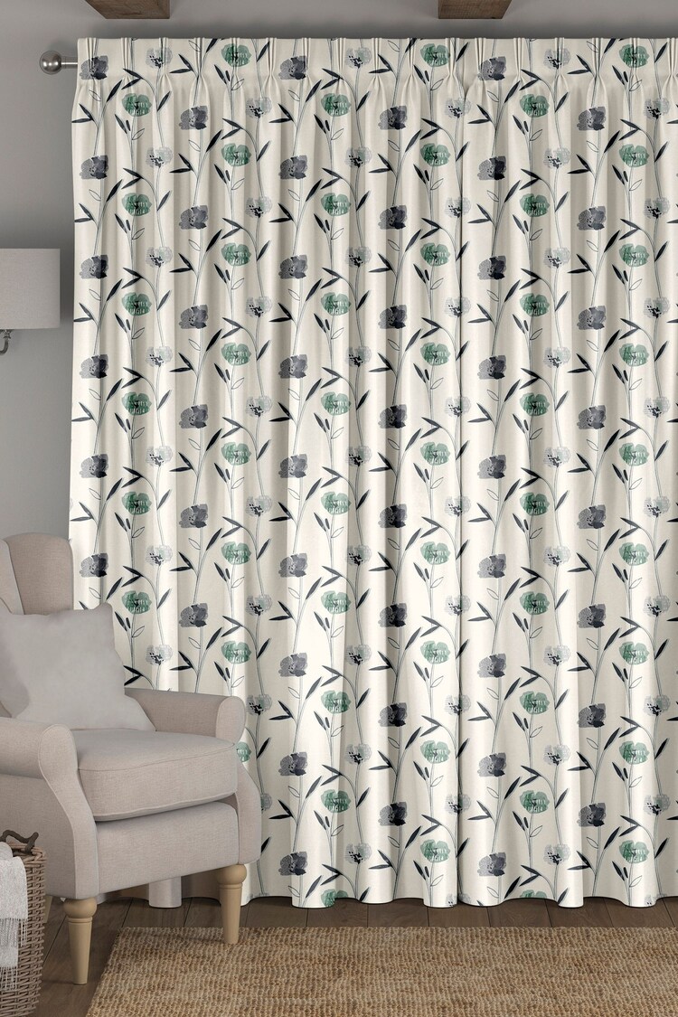 Green Hetty Made To Measure 100% Cotton Curtains - Image 2 of 9