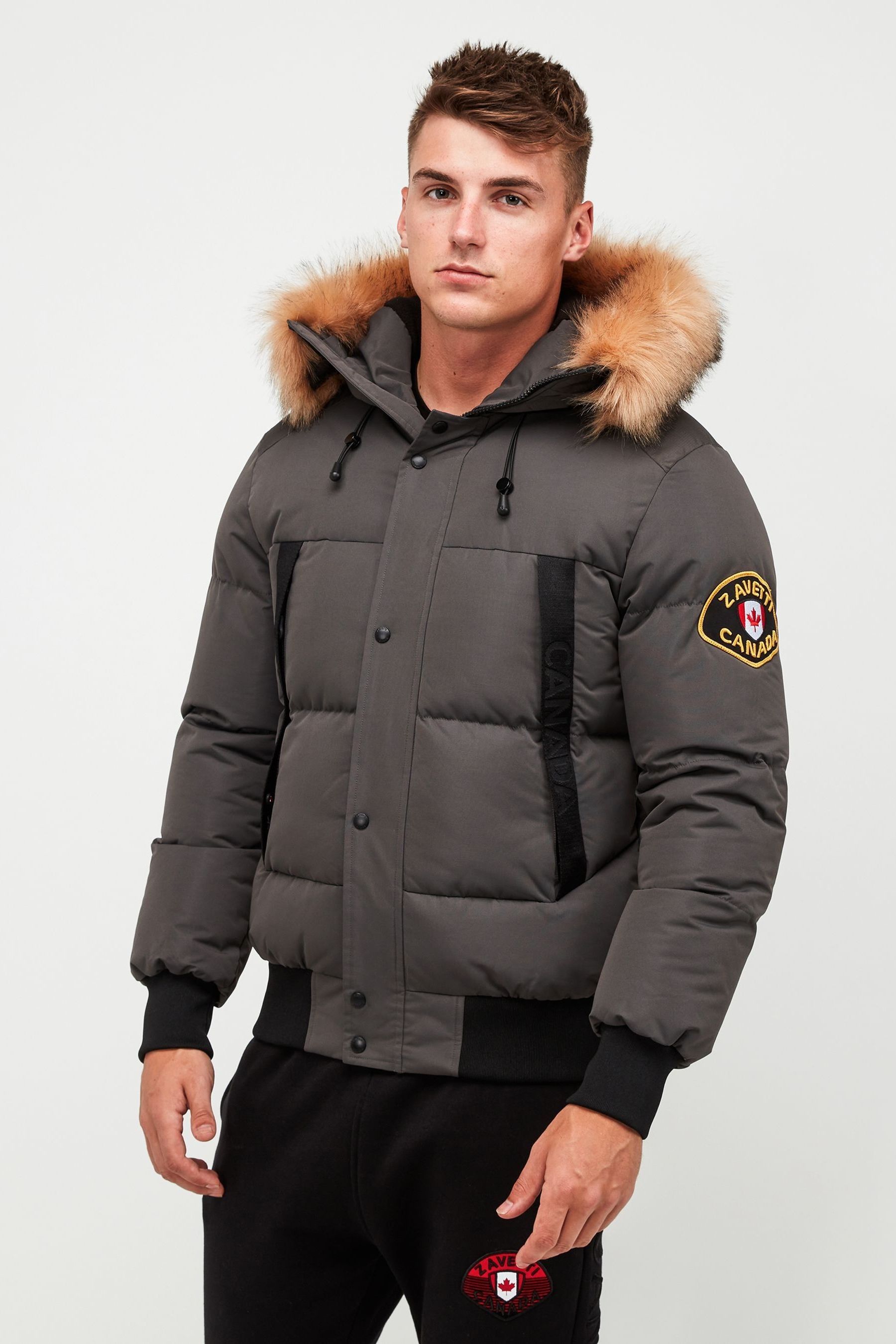 Bomber jacket with fluffy hood clearance