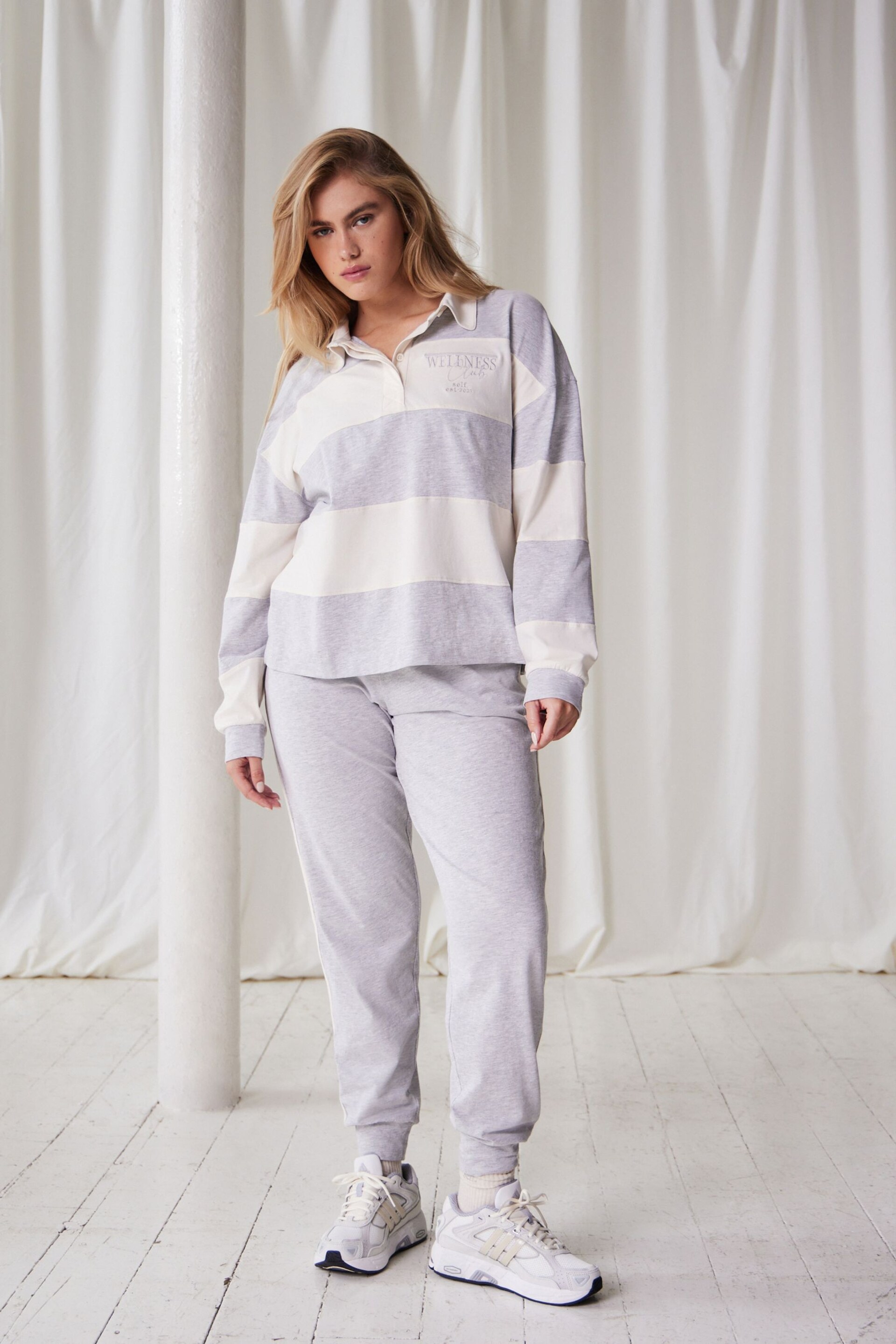 self. Grey Stripe Loungewear Set - Image 4 of 11