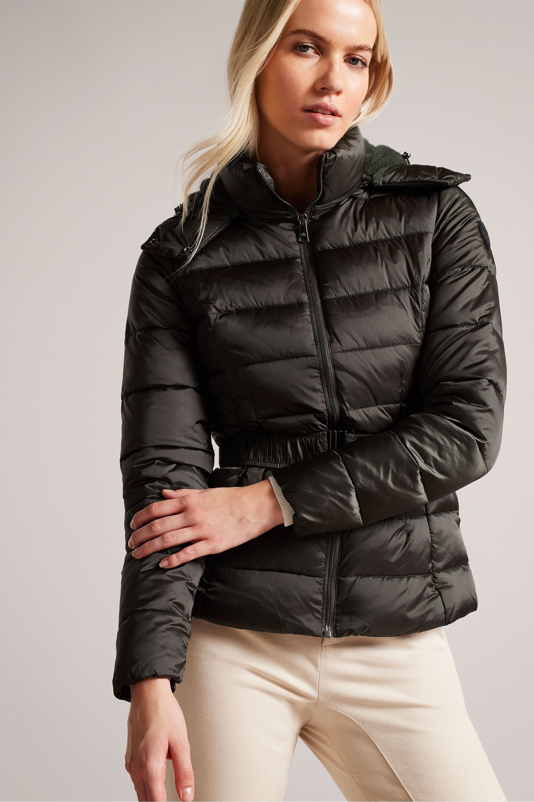 Buy Ted Baker Short Abbiiee Padded Black Jacket from Next Luxembourg