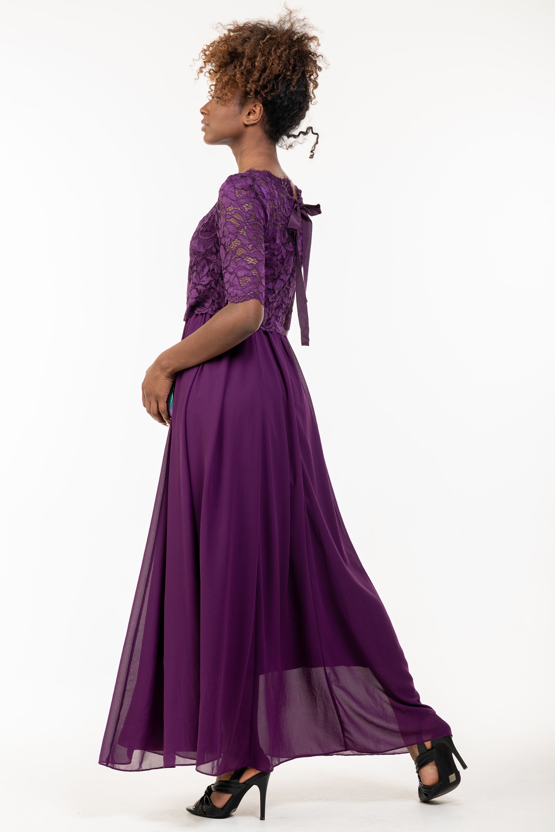 Buy Jolie Moi Purple Wendy Lace Overlay Maxi Occasion Dress from Next Luxembourg