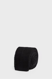 Reiss Black Bank Knitted Silk Tie - Image 1 of 4