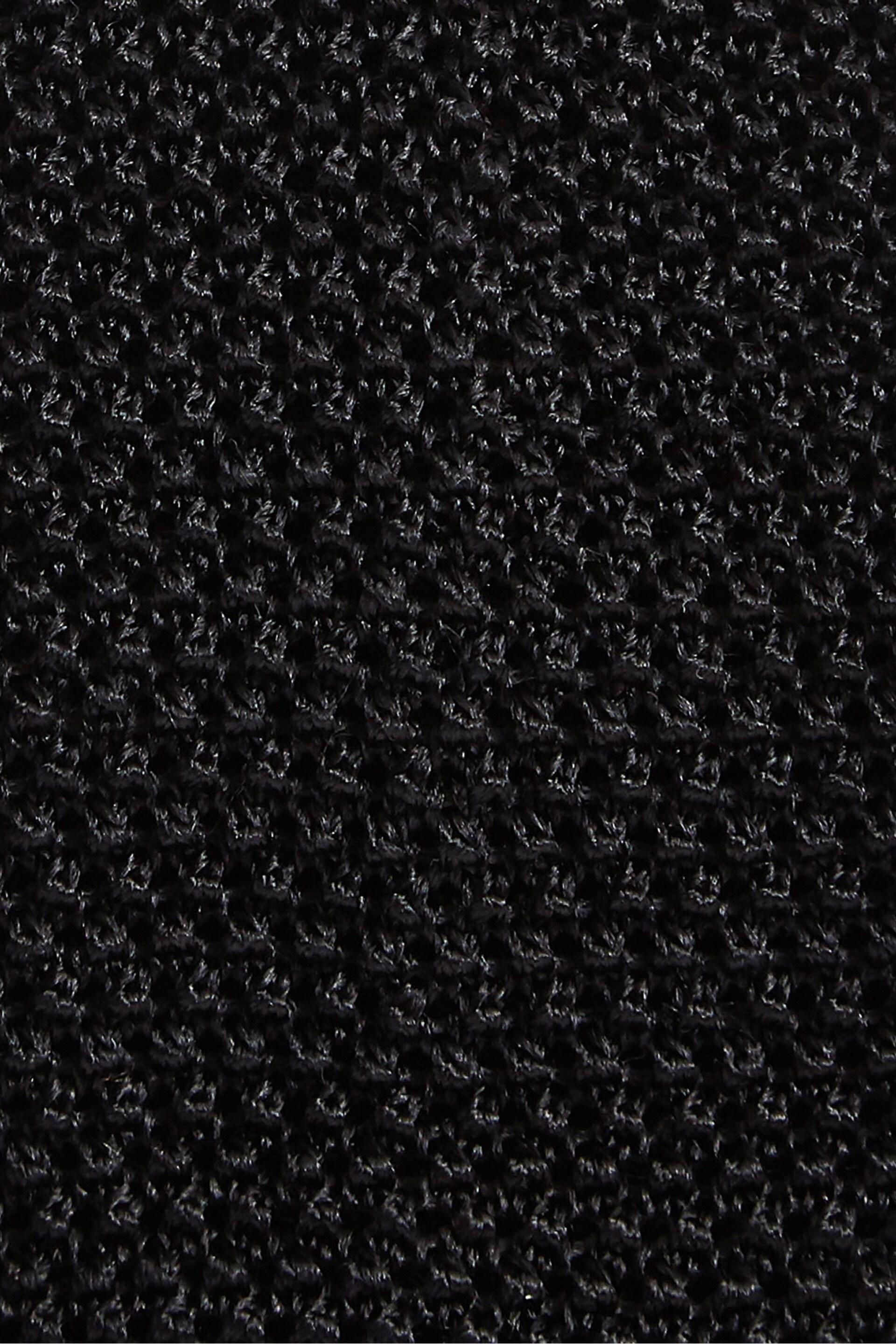 Reiss Black Bank Knitted Silk Tie - Image 4 of 4
