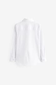 Clarks White Long Sleeve Senior Boys School Shirt with Stretch - Image 7 of 7