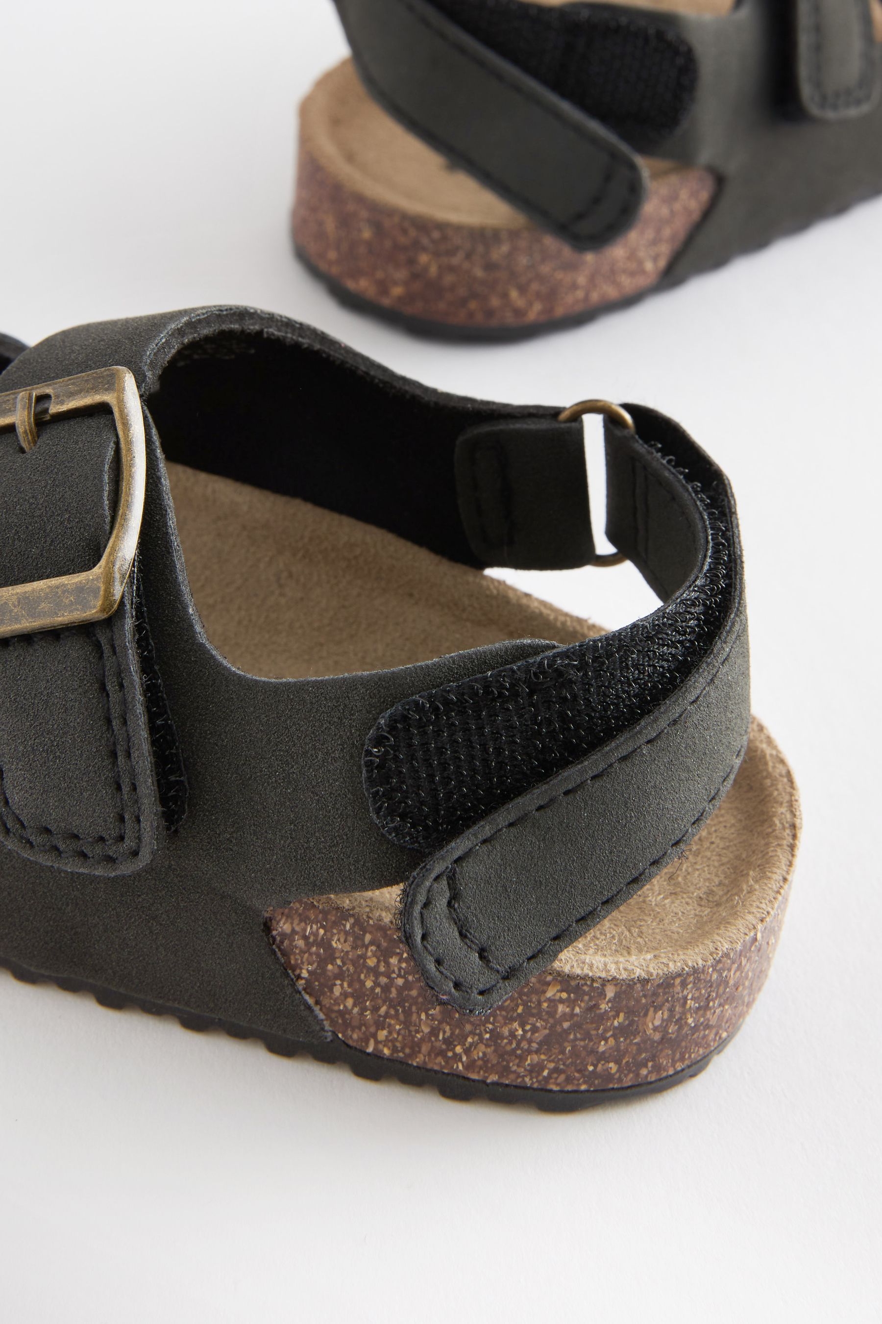 Buy Black Standard Fit F Double Buckle Cushioned Footbed Sandals from Next United Arab Emirates