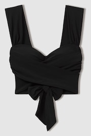 Reiss Black Cristina Wrap Design Bikini Top - Image 2 of 5