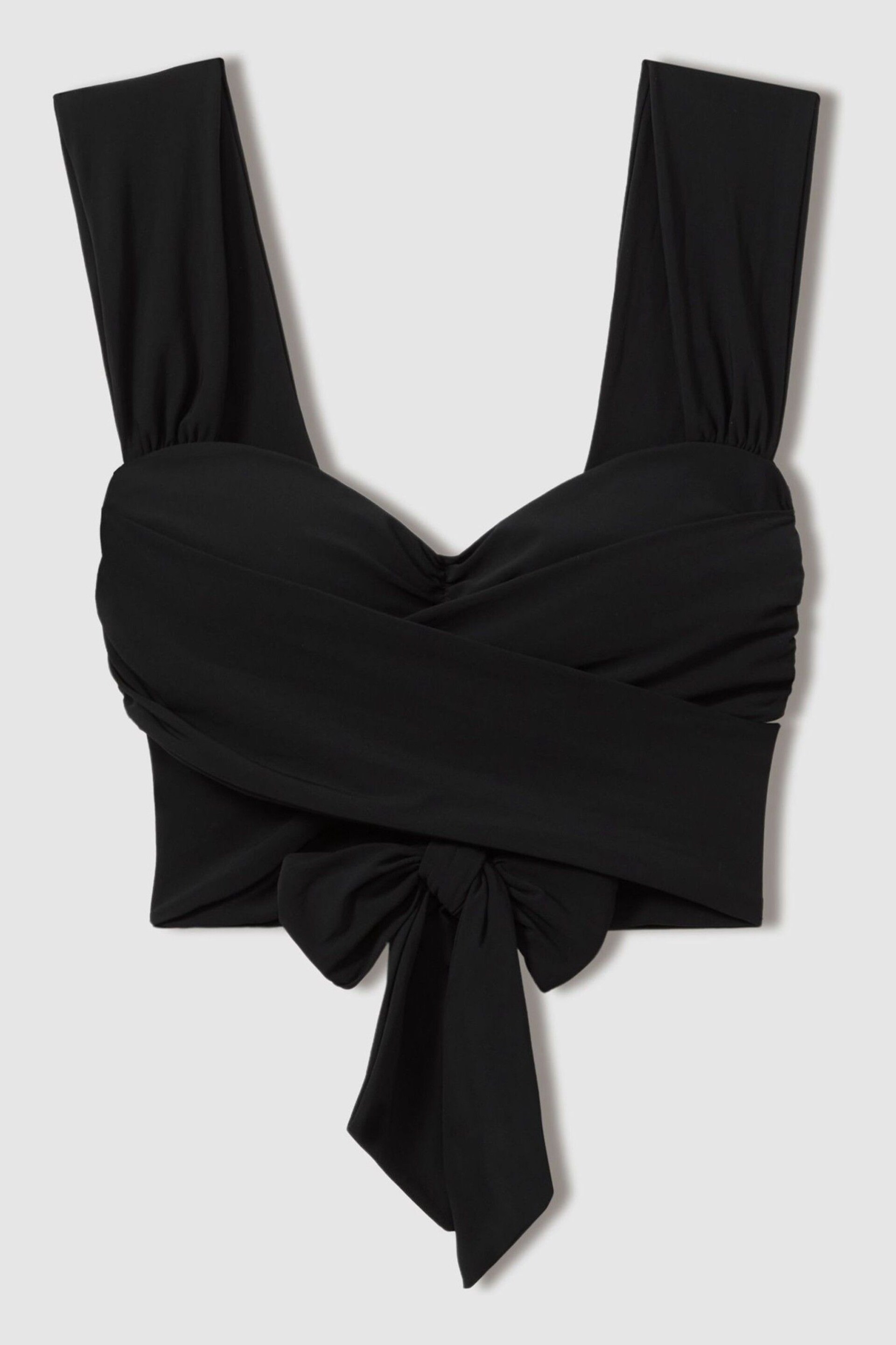 Reiss Black Cristina Wrap Design Bikini Top - Image 2 of 5