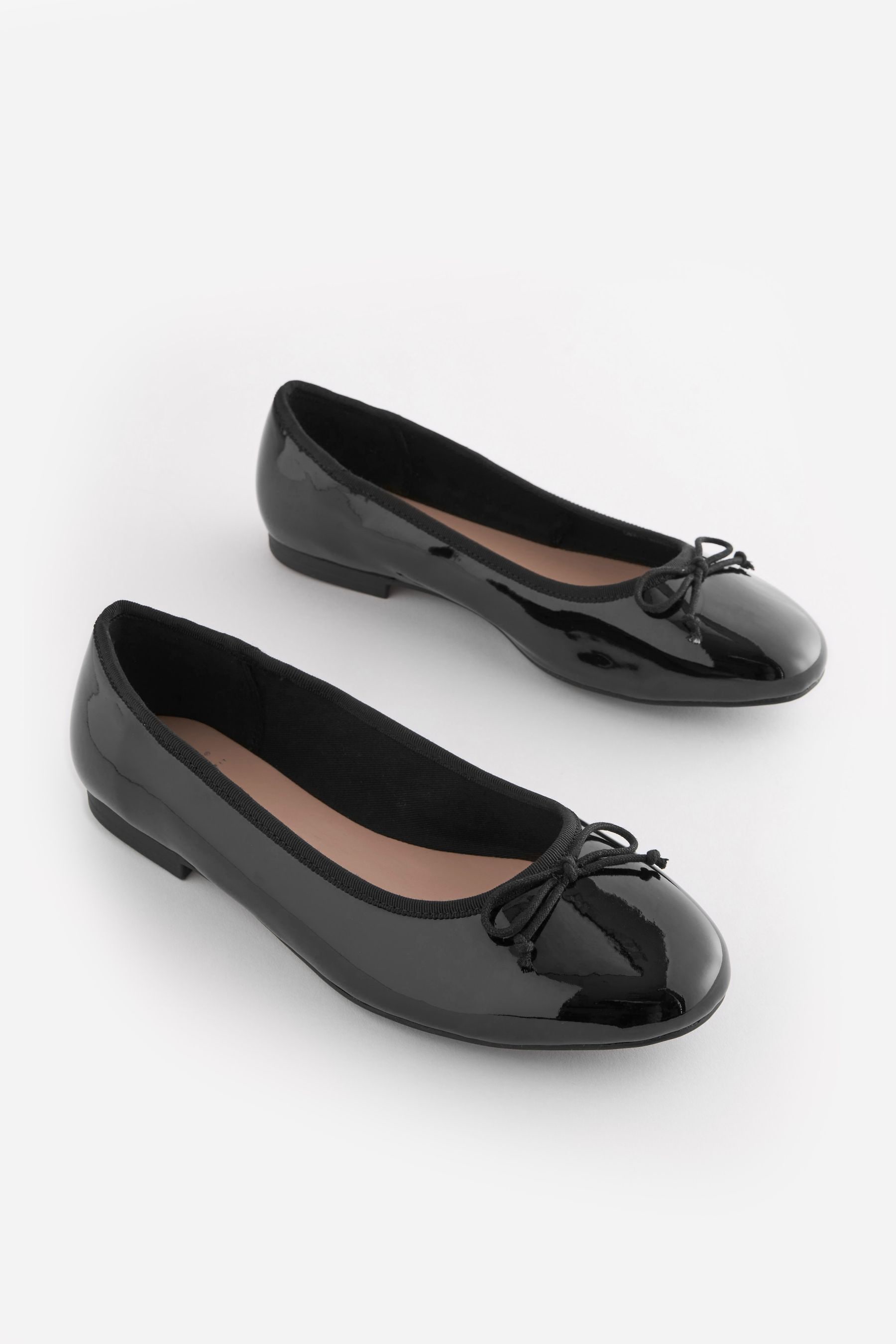 Next womens black flat shoes hotsell