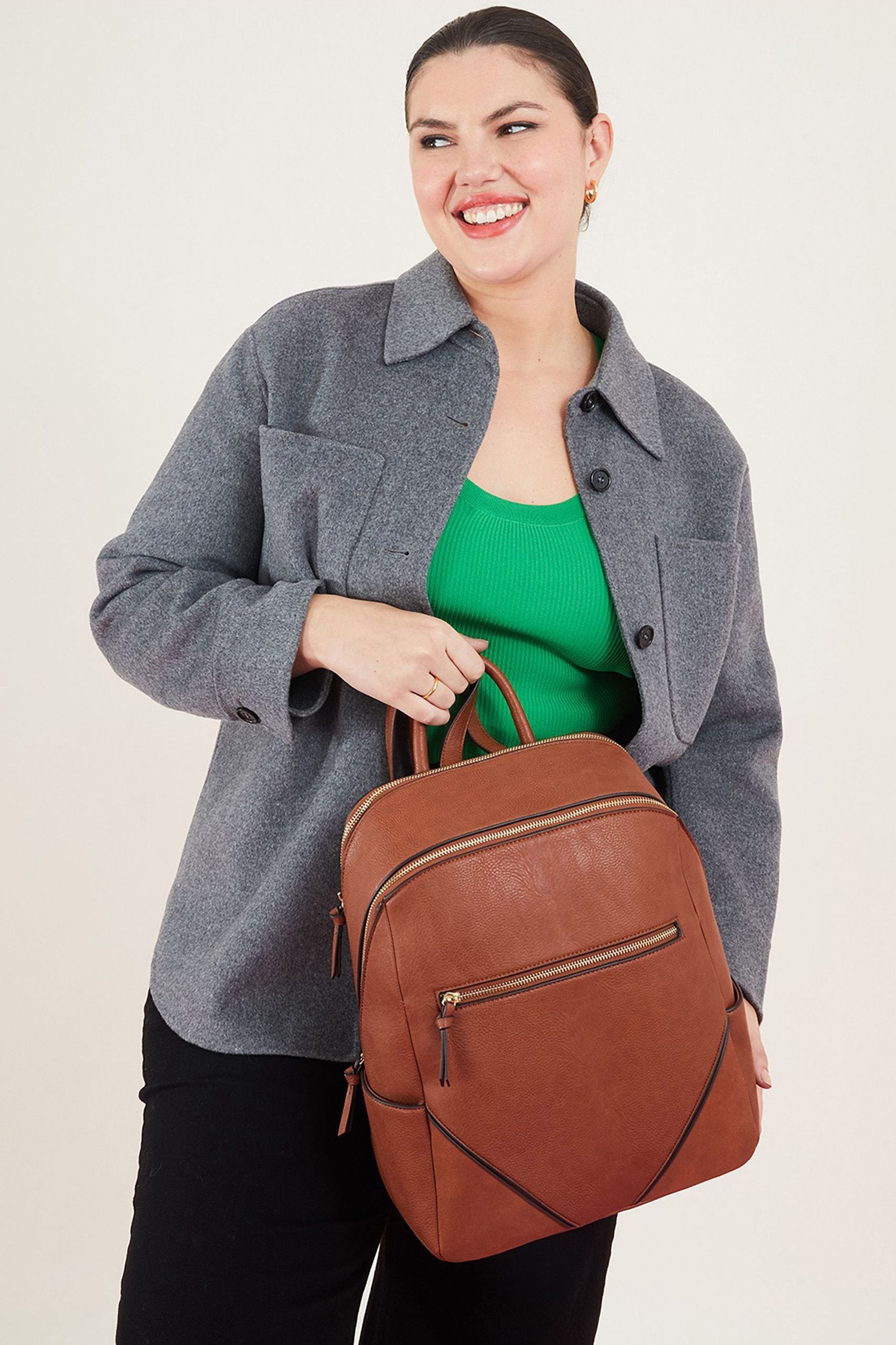 Buy Accessorize Brown Classic Zip Around Backpack from Next Luxembourg
