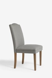 Set of 2 Soft Linen Look Mid Grey Malvern Oak Effect Leg Dining Chairs - Image 4 of 7