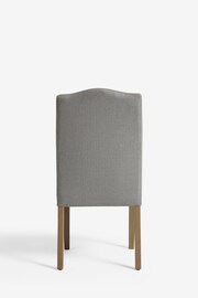 Set of 2 Soft Linen Look Mid Grey Malvern Oak Effect Leg Dining Chairs - Image 5 of 7