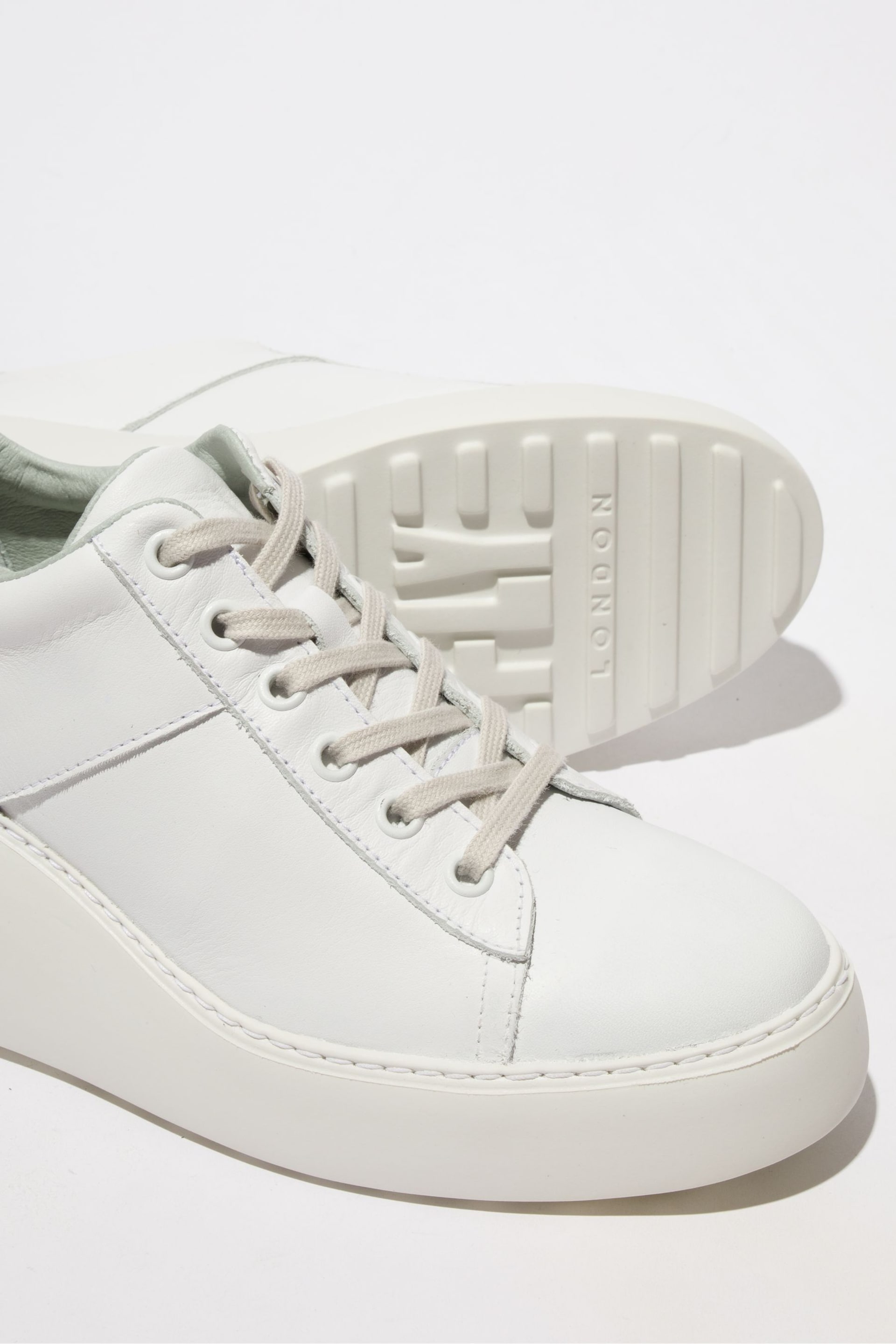 Fly London White Delf Wedge Trainers - Image 4 of 4