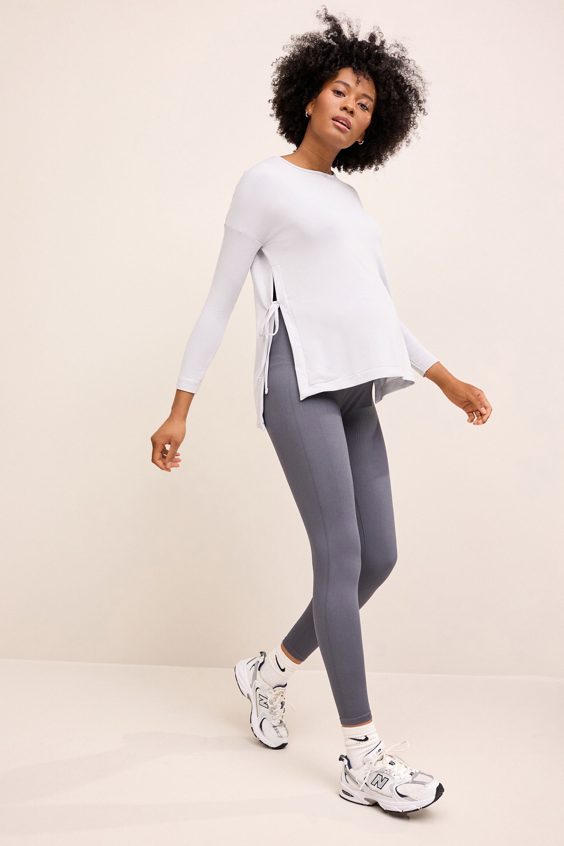 Buy Slate Grey Maternity Ribbed Leggings from Next Luxembourg