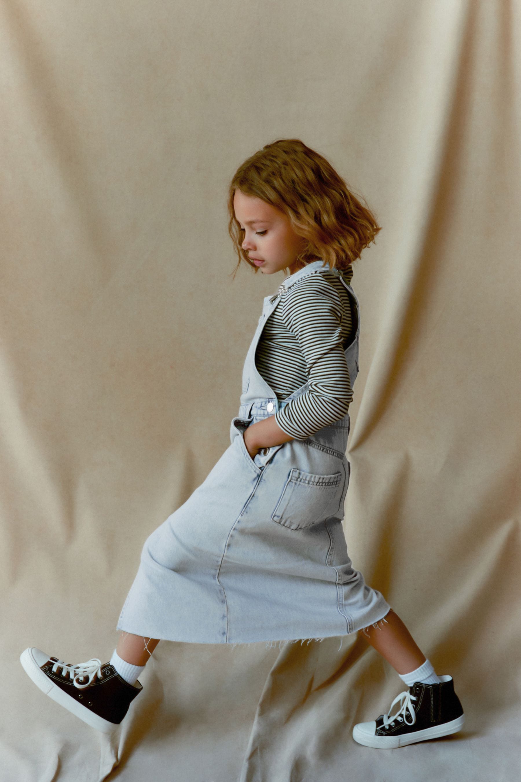 Denim maxi pinafore dress shop