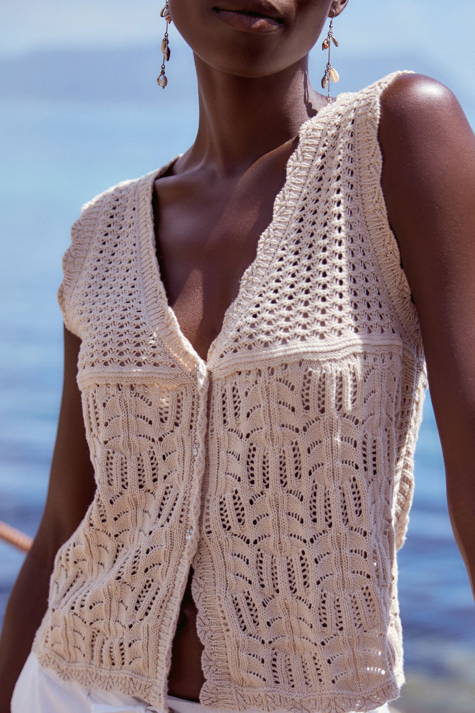 White crochet vest on sale