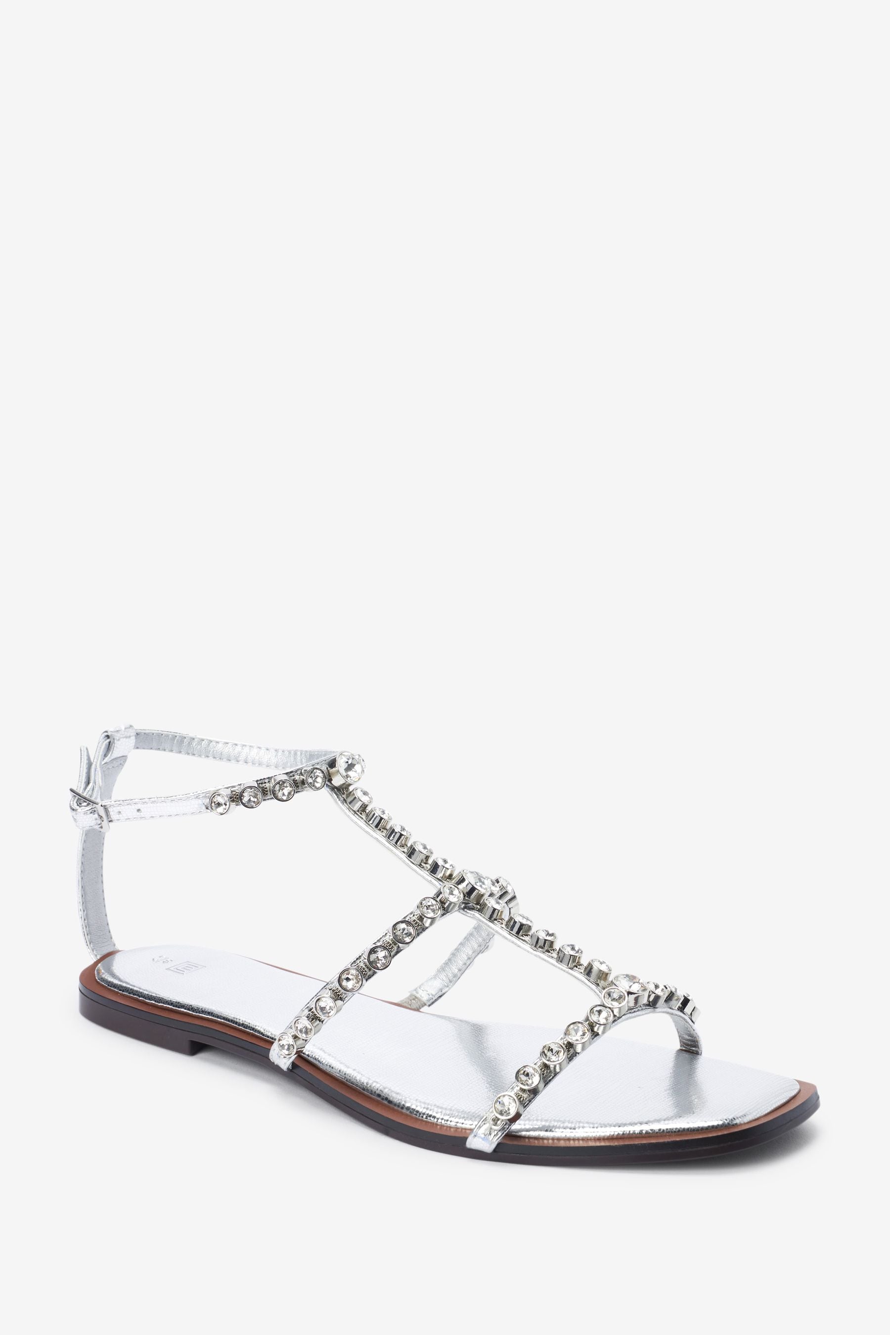 Jewelled gladiator sandals hot sale