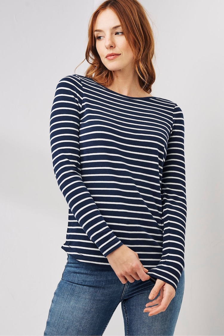 FatFace Breton Navy Blue T-Shirt - Image 1 of 5