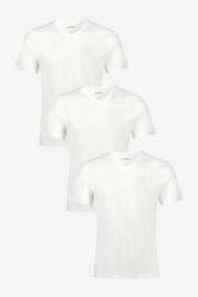 BOSS White Classic V-Neck T-Shirts 3 Pack - Image 1 of 6