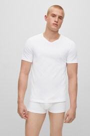 BOSS White Classic V-Neck T-Shirts 3 Pack - Image 3 of 6