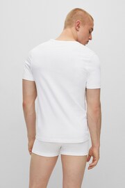 BOSS White Classic V-Neck T-Shirts 3 Pack - Image 4 of 6