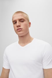 BOSS White Classic V-Neck T-Shirts 3 Pack - Image 6 of 6