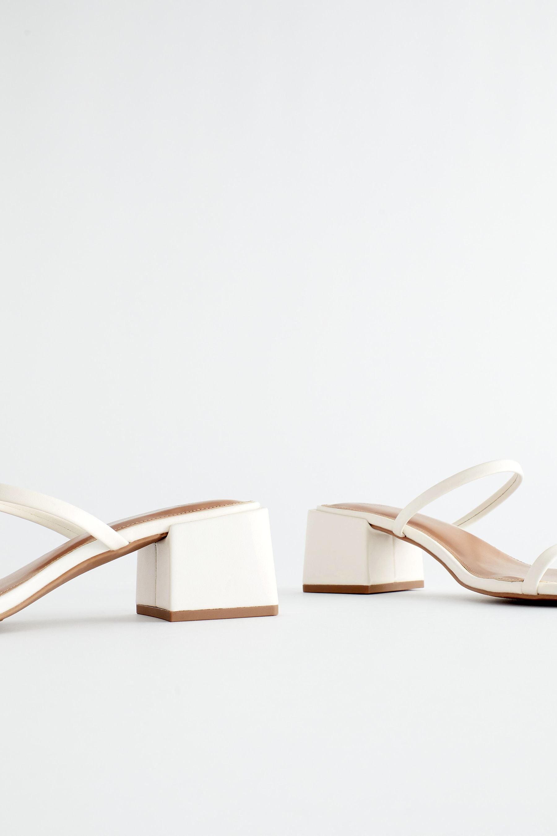White mule block heel on sale