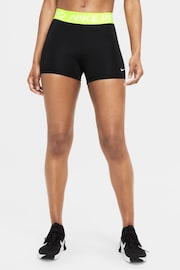 Nike Black/Lime Pro 365 3" Shorts - Image 1 of 5