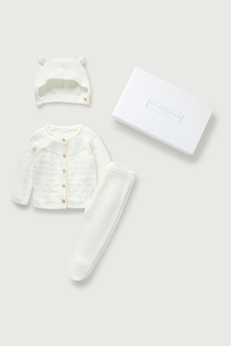 The White Company Organic Cotton Knitted White Gift Set - Image 3 of 3