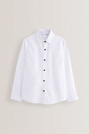 White Long Sleeve Linen Blend Shirt (3-16yrs) - Image 1 of 2