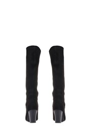 Pavers Knee High Heeled Black Sock Boots - Image 3 of 5