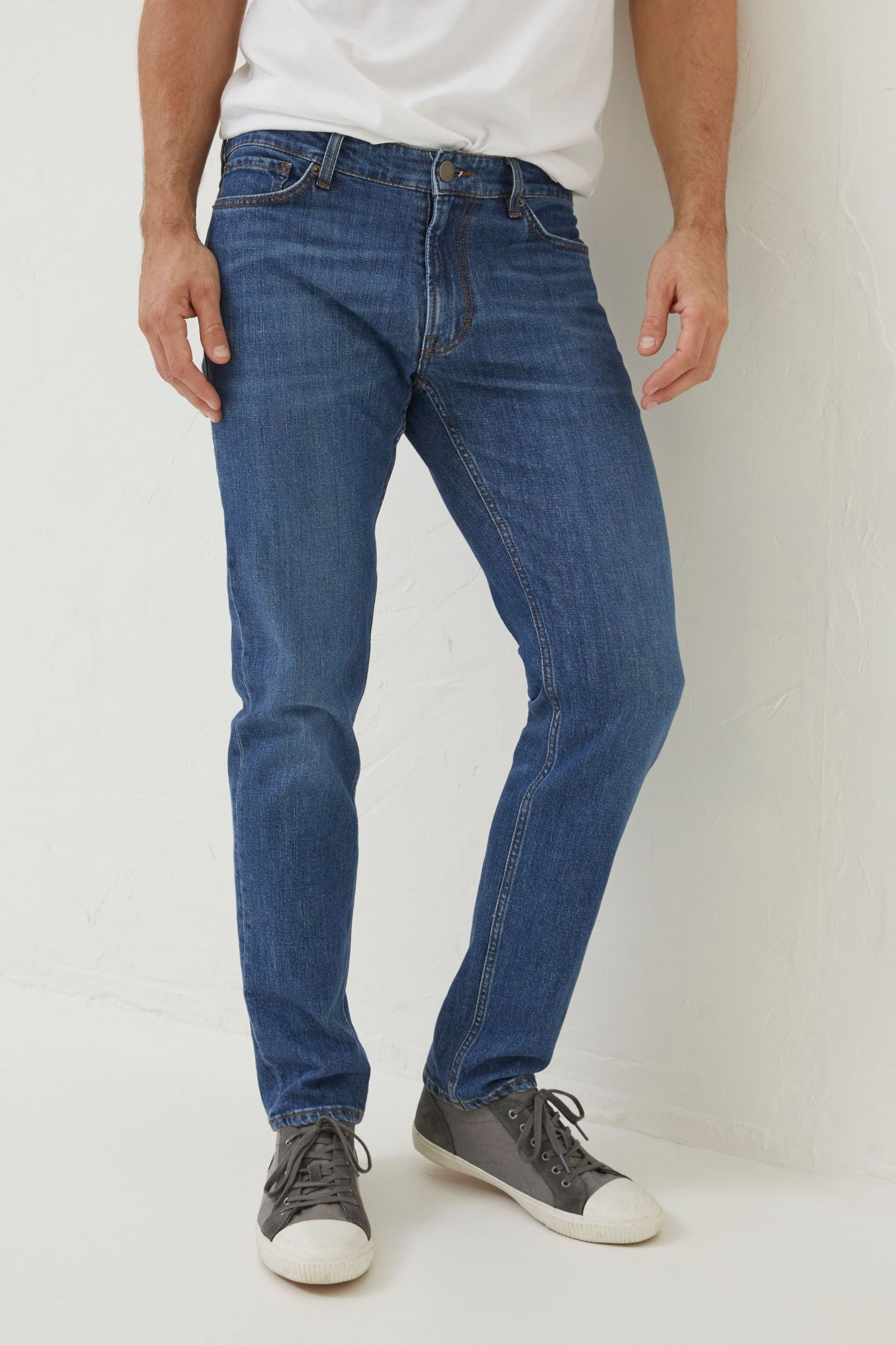 FatFace Blue Slim Mid Wash Jeans - Image 3 of 4